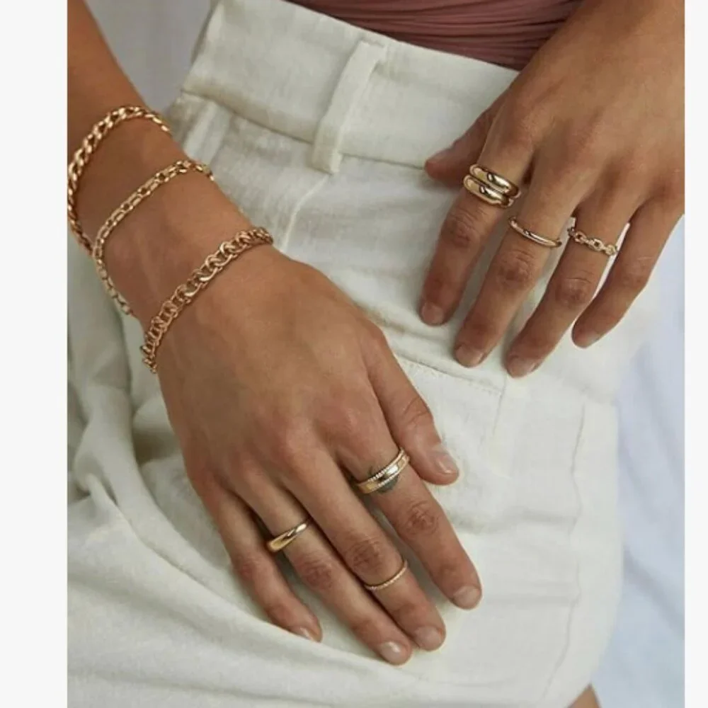 Anthro Hearts Gold Bracelet